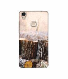 Amazon Brand - Solimo Designer Wood logs 3D Printed Hard Back Case Mobile Cover for Vivo V3