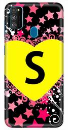 Amazon Brand - Solimo Designer Heart Pattern Alphabet-S 3D Printed Hard Back Case Mobile Cover for Samsung Galaxy M21 / M30s