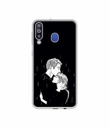 Amazon Brand - Solimo Designer Couples Standing in Rain UV Printed Soft Back Case Mobile Cover for Samsung Galaxy M30