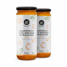 Amazon Brand - Happy Belly Select Grapefruit & Orange Marmalade 75%, 530g x 2