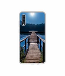 Amazon Brand - Solimo Designer Wooden Beach UV Printed Soft Back Case Mobile Cover for Samsung Galaxy A70