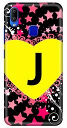 Amazon Brand - Solimo Designer Heart Pattern Alphabet-J 3D Printed Hard Back Case Mobile Cover for Vivo Y93