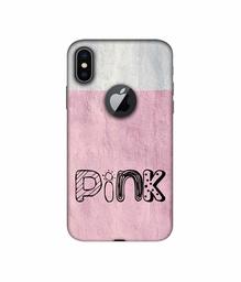 Amazon Brand - Solimo Designer Pink 3D Printed Hard Back Case Mobile Cover for Apple iPhone X (Logo Cut)