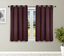 Amazon Brand - Solimo Magnolia Window Curtain, 5 feet - Set of 2 (Plum Purple)