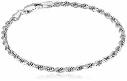 Amazon Essentials Armband mit Kettengliedern Sterling-Silber 925 Diamantschliff ,sterlingsilber ,7