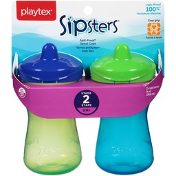 Playtex Sipsters Stage 2 Spout Sippy Cups (Colors May Vary), 9 Ounce, 2 Count