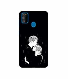 Amazon Brand - Solimo Designer Couples Standing in Rain 3D Printed Hard Back Case Mobile Cover for Samsung Galaxy M21 / M30s