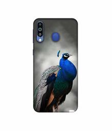 Amazon Brand - Solimo Designer Peacock 3D Printed Hard Back Case Mobile Cover for Samsung Galaxy M21