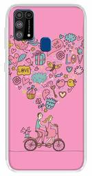 Amazon Brand - Solimo Designer Multicolor Happy Love Pink Pattern Printed Soft Back Case Mobile Cover for Samsung Galaxy M31