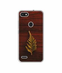 Amazon Brand - Solimo Designer Leaf on Wood UV Printed Soft Back Case Mobile Cover for Tecno Camon iSky