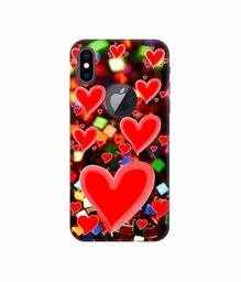 Amazon Brand - Solimo Designer Heart Texture on Glitters 3D Printed Hard Back Case Mobile Cover for Apple iPhone Xs Max (Logo Cut)