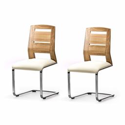 Amazon Brand - Alkove - Hayes - Modern Solid Wood Chairs Set of 2 with Padded Seat - Wild Oak