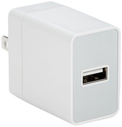 AmazonBasics One-Port USB Wall Charger (12-Watt) Compatible With iPhone and Samsung Phones - White