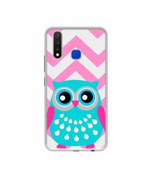 Amazon Brand - Solimo Designer Sky Blue Owl UV Printed Soft Back Case Mobile Cover for Vivo U20