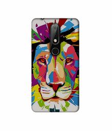 Amazon Brand - Solimo Designer Lion Multicolor Vector 3D Printed Hard Back Case Mobile Cover for Nokia 6.1 Plus