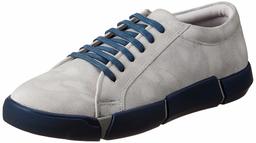 Amazon Brand - Inkast Denim Co. Men's White/Navy PU Sneakers-9 UK (43 EU) (10 US) (AZ-IK-007)