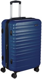 AmazonBasics - Valigia Trolley rigido con rotelle girevoli, 68 cm, Blu scuro