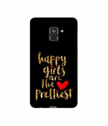 Amazon Brand - Solimo Designer Happy Girls are The Prettiest 3D Printed Hard Back Case Mobile Cover for Samsung Galaxy A8 Plus