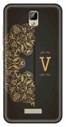 Amazon Brand - Solimo Designer Black Pattern Alphabet-V 3D Printed Hard Back Case Mobile Cover for Gionee P7