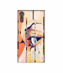 Amazon Brand - Solimo Designer Potrat On Wood 3D Printed Hard Back Case Mobile Cover for Sony Xperia XZ Dual