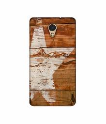 Amazon Brand - Solimo Designer Star Impression On Wood 3D Printed Hard Back Case Mobile Cover for Lenovo P2