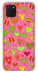 Amazon Brand - Solimo Designer Multicolor Heart Clip Art Pink Pattern Design Printed Soft Back Case Mobile Cover for Samsung Galaxy Note 10 Lite