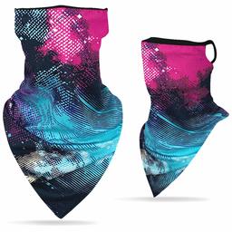 CGTL Triangle Neck Gaiter Novelty Design Headwear Face Cover Stylish Face Scarf Bandana with Earloops 1 Pc