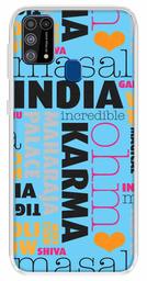 Amazon Brand - Solimo Designer Multicolor India Blue Design Printed Soft Back Case Mobile Cover for Samsung Galaxy M31