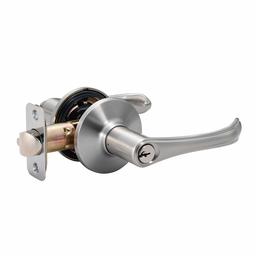 AmazonBasics December Door Lever, Entry, Satin Nickel