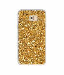 Amazon Brand - Solimo Designer Golden Sparkle UV Printed Soft Back Case Mobile Cover for Samsung Galaxy C7 Pro