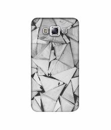 Amazon Brand - Solimo Designer Wooden Triangles 3D Printed Hard Back Case Mobile Cover for Samsung Galaxy E7