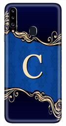 Amazon Brand - Solimo Designer Blue Pattern Alphabet-C 3D Printed Hard Back Case Mobile Cover for Samsung Galaxy A20s