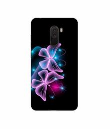 Amazon Brand - Solimo Designer Butterflies Neon Light 3D Printed Hard Back Case Mobile Cover for Poco F1