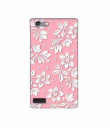 Amazon Brand - Solimo Designer White Flower Pattern 3D Printed Hard Back Case Mobile Cover for Oppo Neo 7