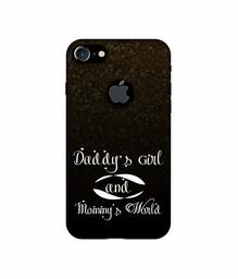 Amazon Brand - Solimo Designer Daddy's Girl and Mummy World UV Printed Soft Back Case Mobile Cover for Apple iPhone 7 (Logo Cut)