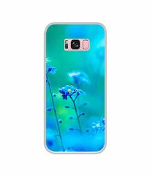 Amazon Brand - Solimo Designer Blue Flower UV Printed Soft Back Case Mobile Cover for Samsung Galaxy S8 Plus