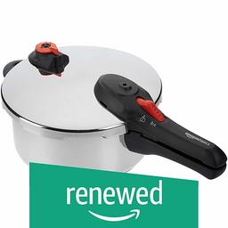 (Renewed) AmazonBasics Stainless Steel Pressure Cooker, 4 L