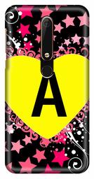 Amazon Brand - Solimo Designer Heart Pattern Alphabet-A 3D Printed Hard Back Case Mobile Cover for Nokia 6 (2018)