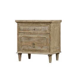 Artum Hill BE5-825 Kensington Nightstand, 2-Drawer, Limestone Gray