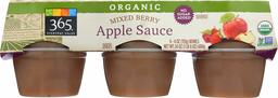 365 Everyday Value, Organic Apple Sauce, Mixed Berry (6 - 4 oz bowls), 24 oz