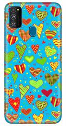 Amazon Brand - Solimo Designer Heart Pattern Design 3D Printed Hard Back Case Mobile Cover for Samsung Galaxy M21 / M30s