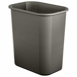 AmazonBasics 3 Gallon Plastic Commercial Trash Waste Basket, Grey, 4-Pack (Renewed)