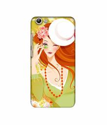 Amazon Brand - Solimo Designer Lady with Hat 3D Printed Hard Back Case Mobile Cover for Vivo Y69