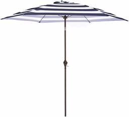 AmazonBasics Outdoor Patio Umbrella, 2.74 Meters, Striped Dark Blue and White