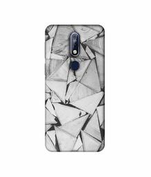 Amazon Brand - Solimo Designer Wooden Triangles 3D Printed Hard Back Case Mobile Cover for Nokia 7.1