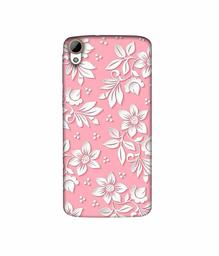 Amazon Brand - Solimo Designer White Flower Pattern 3D Printed Hard Back Case Mobile Cover for HTC Desire 828 Dual