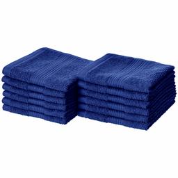 AmazonBasics - Juego de toallas, resistentes a la decoloración, 10 unidades, Azul Royal Blue, 500 g/m²