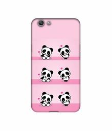 Amazon Brand - Solimo Designer Panda Pattern UV Printed Soft Back Case Mobile Cover for Oppo F1S