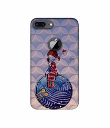 Amazon Brand - Solimo Designer Lady Vector Patternn 3D Printed Hard Back Case Mobile Cover for Apple iPhone 8 Plus (with Logo Cut)