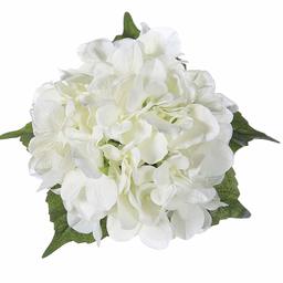 UMI. Essentials Hydrangea Artificial Silk Flower Bouquet Arrangements For Home Wedding Garden Floral Decor (White)